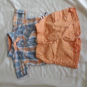 Baby boy sailor shorts and shirt set